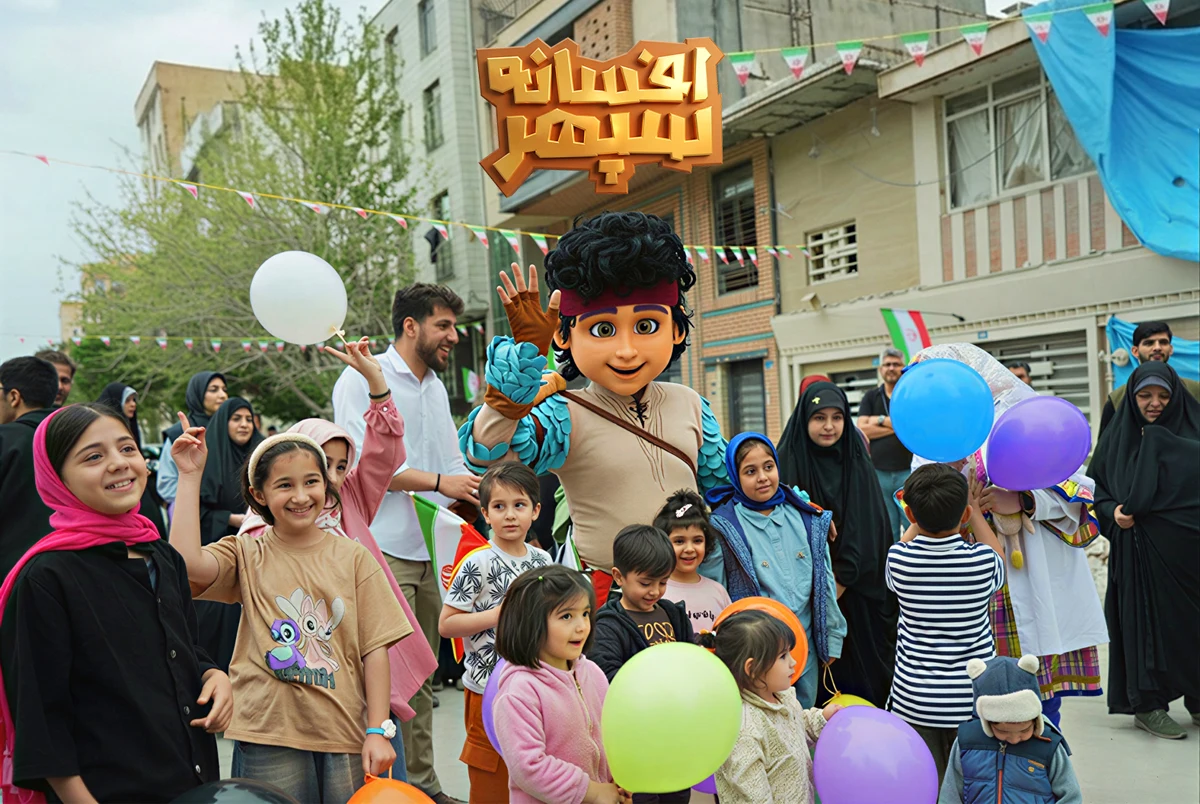 دمية "أسطورة سبهر" المتحركة في المناطق المنكوبة بطهران – صورة 1